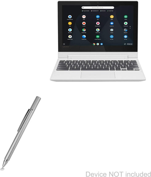 BoxWave Stylus Pen for Lenovo C330 Convertible 2-in-1 Chromebook (11.6"), FineTouch Capacitive Stylus, Metallic Silver