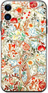Berkin Arts Compatible with iPhone 12 Mini Case, Silicone Cover with Screen Protector, Pink Ornamental Flourishes