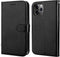 Bocasal iPhone 12 & 12 Pro Wallet Case, PU Leather Kickstand with Card Holder, Shockproof Flip Cover (Black)