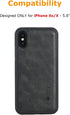 molzar GripBig Series Case for iPhone Xs and iPhone X, Built-in Metal Plate for Magnetic Mount, Black/Black