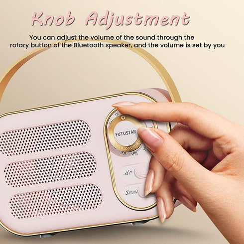 Vintage Portable Wireless Bluetooth Speaker, Retro Bluetooth 5.0, Loud Volume, AUX Input, Old Style for Home Office
