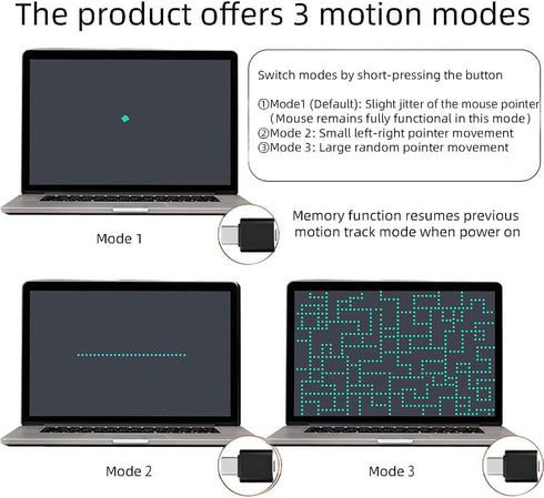 Sisyphy Undetectable USB C Mouse Jiggler with Multi-Track Modes