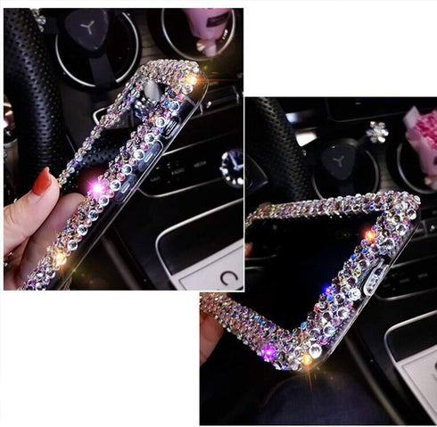 Bonitec iPhone 13 Pro Max Case - 3D Glitter Sparkle Bling Luxury Shiny Cute Crystal Charms Rhinestone Clear Cover