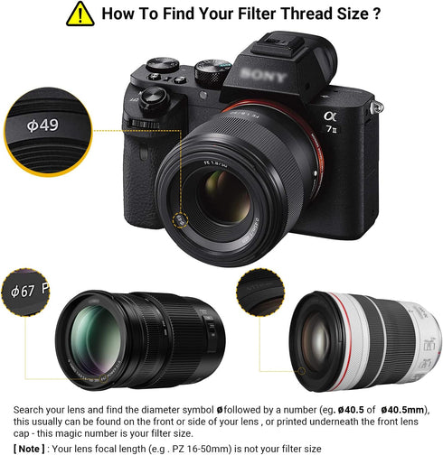 PROfezzion Ultra Slim 55mm UV Filter, Multi-Coated Protection for Sony A7 II III IV & Nikon D3500 D3400