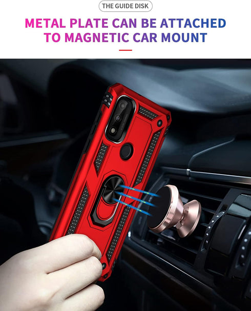 Moto G Pure Case with HD Screen Protector, Military Grade 16ft Drop Tested Cover with Magnetic Kickstand Car Mount