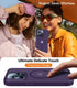 BossKiss Ultra Strong Magnetic iPhone 15 Pro Case, Slim Translucent Matte, Deep Purple, with Glass Screen & Camera