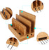 Bamboo Wood Multi-Device Desktop Charging Dock Station, Compatible with iPhone Xs MAX, iPad Mini, Samsung Tablets