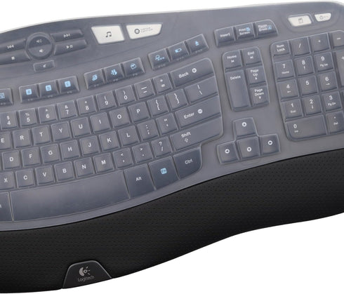 MUBUY Keyboard Cover for Logitech K350 Wireless Wave Keyboard, MK570 MK550 Accessories, Protective Skin-Clear