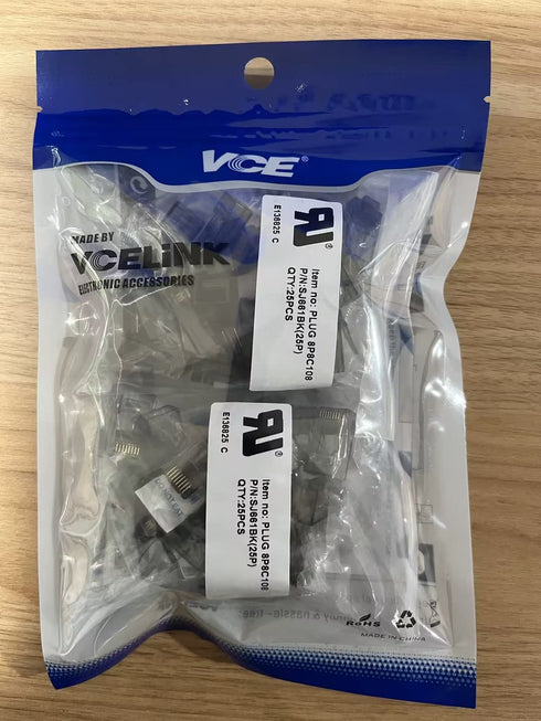 VCE 50-Pack CAT6 Connectors Pass Through, RJ45 Modular Plug 50u Gold Plated 8P8C for CAT6 CAT5E CAT5 Network