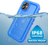 Cozycase iPhone 12 Mini Waterproof Case, Full Body Rugged Dustproof Shockproof with Built-in Screen Protector, Blue