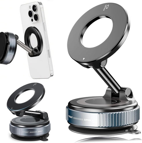GQKJWJH 2026 Vacuum Magnetic Upgraded 360 Phone Holder, Car Phone Mount, for Car/Gym/Mirror/Smooth
