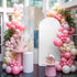 Jnbasdffb 7.2 Blue Beige Abstract Wedding Arch Cover, Stretchy Spandex Arch Backdrop Stand Covers FT, Oil Painting