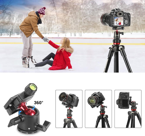 SmallRig Mini Ball Head, Tripod Head Camera 360° Panoramic with 1/4" Screw, 3/8" Thread Mount, Max Load 4.4lbs