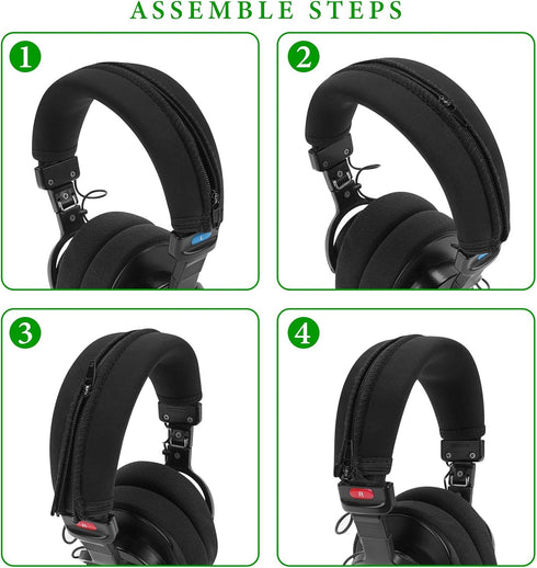 Geekria Flex Fabric Headband Cover for Sony Headphones, Replacement Repair Part, Black