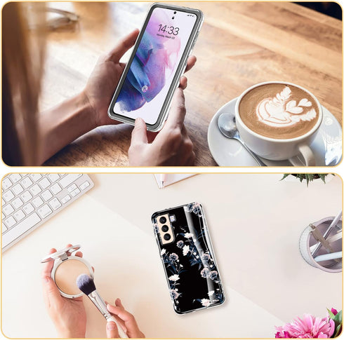ESDOT Samsung Galaxy S21 Case, Military Grade Rugged Cover with Fashionable Designs for Women Girls, Shockproof
