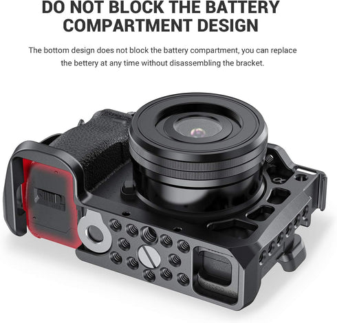 SMALLRIG Cage for Sony Alpha A6600/ILCE 6600 Mirrorless Camera with Cold Shoe Mounts - CCS2493
