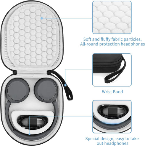 Hard Case for Sony WH-CH520/510 and JBL Tune 510BT Headphones, Travel Protective Storage Bag