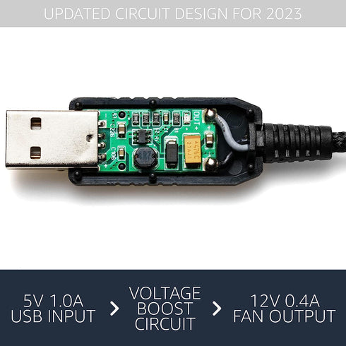 Pack of 2 Full Speed 12V Voltage Step-Up USB to 3-Pin and 4-Pin PC Fan Power Adapter Cable