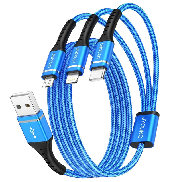 Multi Charging Cable 2Pack 6FT, 3 in 1 Charger Cable Braided Universal