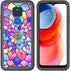 Case for Moto G Play (2021), Cute Shockproof Dual Layer Armor Protective Cover, 6.5", Rainbow Flowers