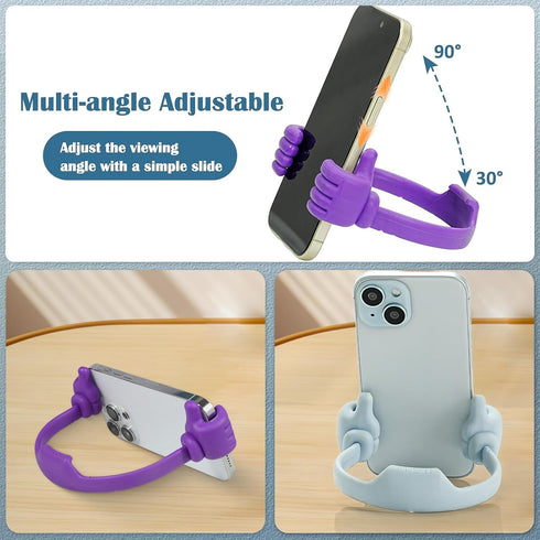 Honsky Black Thumbs-up Cell Phone Stand Holder, Adjustable Tablet Cradle for Desk, Smartphone, Tablets