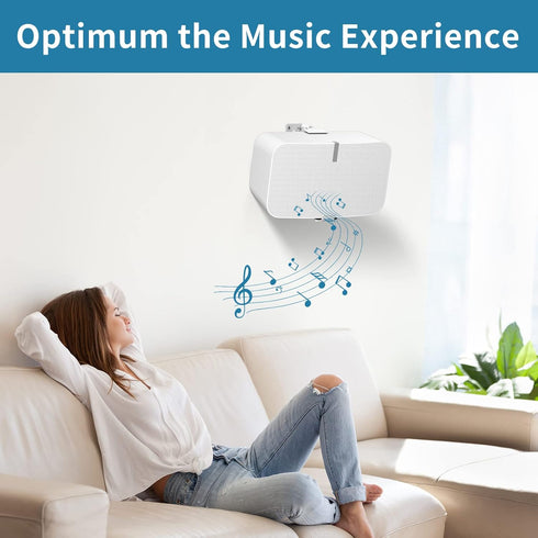 Heavy Duty Speaker Wall Mount for Sonos 5 & Play 5, Tilt & Swivel Adjustable Mount, White