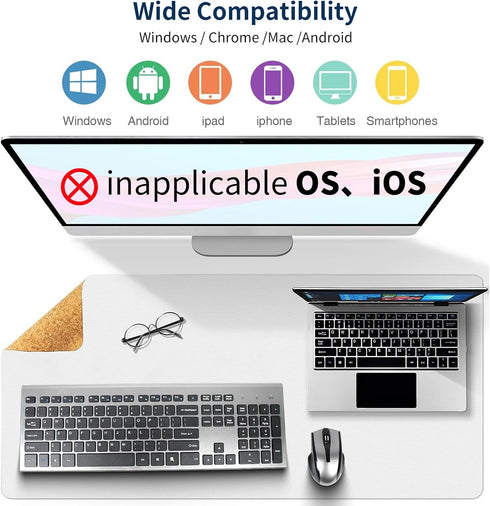 KANGRUI Wireless Keyboard and Mouse Combo - 17 inch Full Size 2.4G USB Ergonomic Slim Silent Wireless Keyboard and