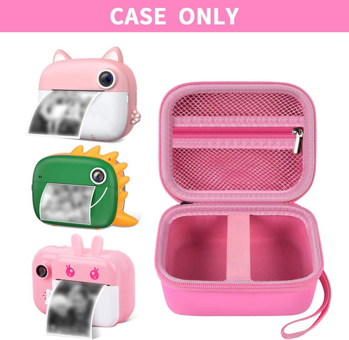 ANKHOH Case for GREENKINDER Kids Camera Instant Print/for MINIBEAR/for Gofunly Digital Video for Kids, Selfie Toddler Cameras Toys Storage Holder for Print Paper & 32G SD Card, Box Only (Pink)