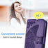PU Leather Wallet Flip Phone Case with Wrist Strap, Card Slots Holder, Emboss Butterfly Flower Stand Case for Samsung