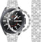 22mm Full Rhinestone Diamond Stainless Metal Strap with Bezel Ring Cover Replacement for Samsung Galaxy Watch 3 (Silver)