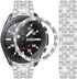 22mm Full Rhinestone Diamond Stainless Metal Strap with Bezel Ring Cover Replacement for Samsung Galaxy Watch 3 (Silver)