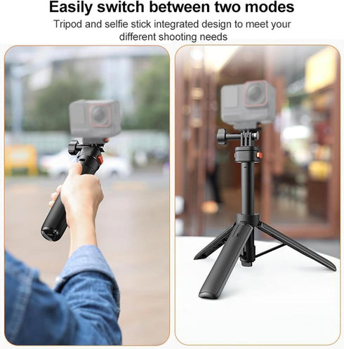 Yunseity 7.5in-20.8in Selfie Stick Tripod for Action Cameras, Extendable Tripod Stand with Magnetic Suction Quick