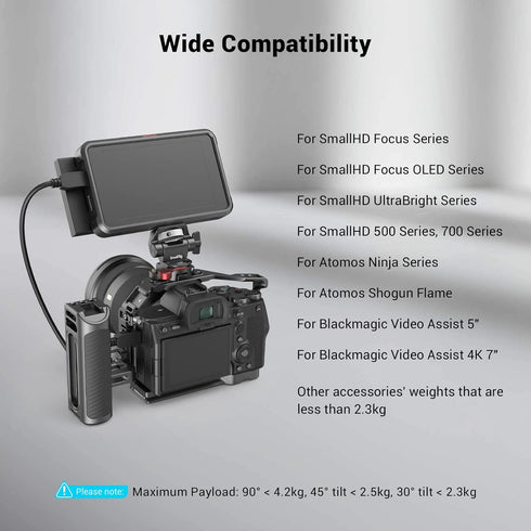 SMALLRIG Field Monitor Mount with NATO Clamp, Camera Monitor Holder for 5” and 7” Monitors