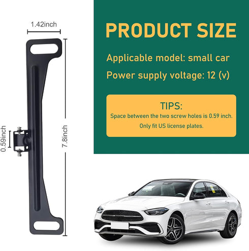 icykale 1 PC Car Rearview Camera License Plate Frame Bracket, Metal Structure Waterproof and Shockproof Camera