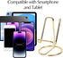 CREECHWA Gold Desk Accessories, Electroplated Metal Phone Holder and Bussiness Card Stand, Cute Office Supplies