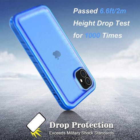 Cozycase Waterproof iPhone 11 Case - Built-in Screen Protector, Full-body Rugged Bumper, Shockproof, Dustproof, Blue