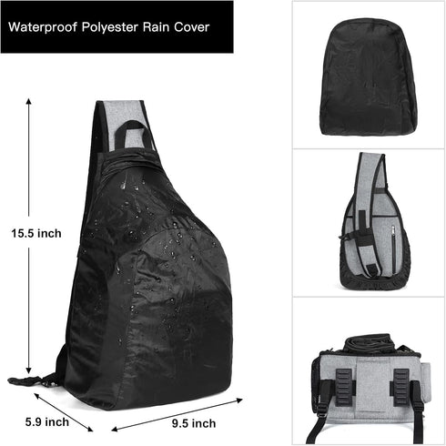 MOSISO Camera Bag Sling Backpack, Full Open Case with Tripod Holder, Rain Cover for DSLR/SLR/Mirrorless
