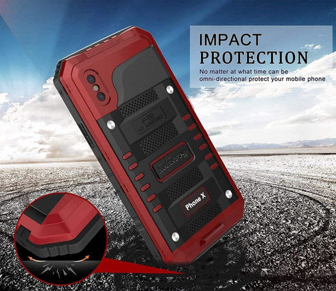 Beasyjoy for iPhone Xs Case, Heavy Duty Metal Case for iPhone X/10, Waterproof Shockproof Full Body Protection