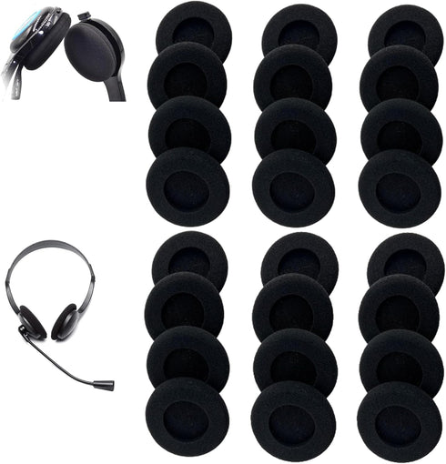 xieyaxie 24 Pack 55MM Black Headphone Earpads Replacement Cushions | Soft Headset Ear