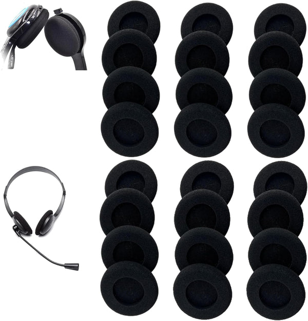 xieyaxie 24 Pack 55MM Black Headphone Earpads Replacement Cushions | Soft Headset Ear