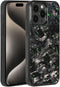molzar Grip Series Case for iPhone 15 Pro Max with Real Forged Carbon Fiber, Glossy Black/Green