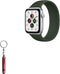 BoxWave Bullet Capacitive Stylus Pen for Apple Watch SE (44mm) - Mini Stylus with Keyring Loop (Ruby)