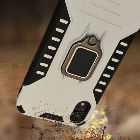 MODOS LOGICOS Case for iPhone XR, Dual Layers Shockproof Protective Case with 360 Metal Rotating Ring