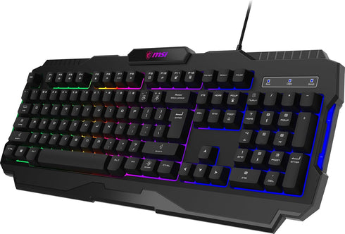 msi GK100 Forge US - Membrane Keyboard, RGB, Ergonomic, Anti-GHOSTING, Angle-Adjustable (Black)