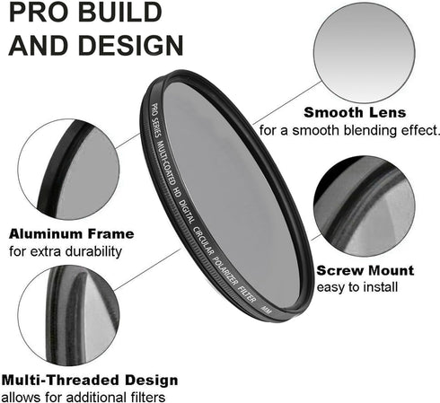Acuvar 105MM CPL Lens Filter Pro, Circular Polarizer Lens Filter Universal for Camera Lens w 105MM Filter Lens for Canon, Nikon, Sony, FujiFilm, Olympus, Pentax, Sigma, Tamron Digital Cameras