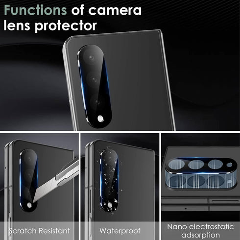 YWXTW 3 in 1 Privacy Screen Protector & Camera Lens Protector for Samsung Galaxy Z Fold 4, Case Friendly Black.