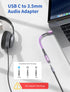USB Type C to 3.5mm Female Headphone Jack Adapter, JSAUX USB C to Aux Audio Dongle Cable Cord Compatible with iPhone 15 Pro Max/15 Pro/15 Plus, Samsung Galaxy S23/S22/S21 Ultra, iPad Pro, Pixel Purple