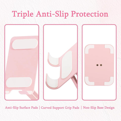 LunaBeam 360 17/16/15/14 S25/S26 10a Adjustable Metal Phone Stand for Desk Foldable Rotating Phone Holder Compatible
