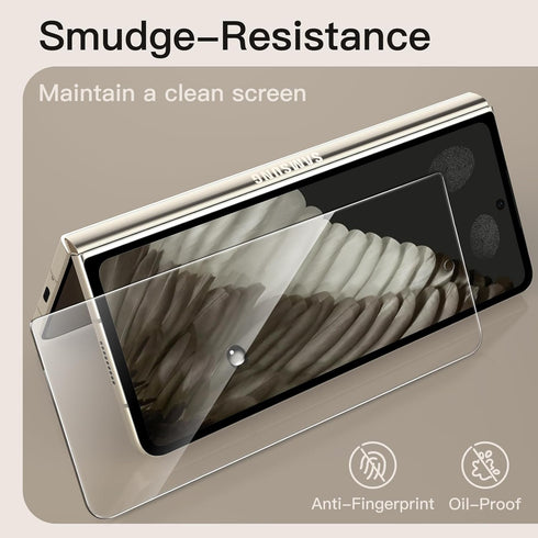 JETech 2-Pack Front Screen Protector for Samsung Galaxy Z Fold 5, 9H Tempered Glass, Anti-Scratch, HD Clear, Lens