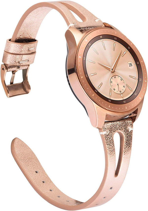 TOYOUTHS Compatible with Samsung Galaxy Watch Bands, 20mm Leather Strap for Galaxy Watch 7/FE/6/5/4/Active 2, Copper